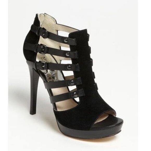 MICHAEL Michael Kors Caelan Suede open toe heeled platform size 8 shoe - Picture 1 of 6